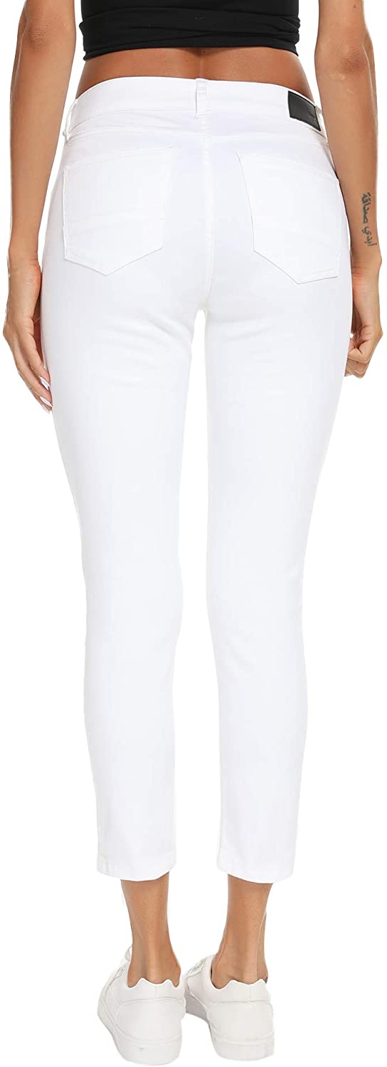 Resfeber Women's Ripped Boyfriend Jeans Cute Distressed Jeans Stretch Skinny Jeans with Hole