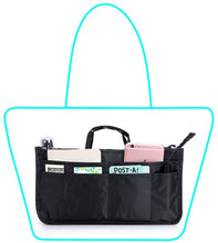 
                        
                          Load image into Gallery viewer, BTSKY New Printing Handbag Organizers Inside Purse Insert-High Capacity 13 Pockets Bag Tote Organizer with Handle Peacock Flower
                        
                      