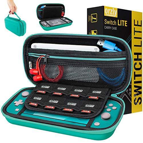 Orzly Case for Nintendo Switch Lite - Portable Travel Carry Case with Storage for Switch Lite Games & Accessories [Turquoise Blue Edition] - JOY2ESpree