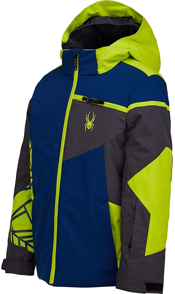 Spyder Boy’s Challenger Ski Jacket – Kids Full Zip Hooded Winter Coat