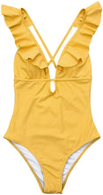 
                        
                          Cargar imagen en el visor de la galería, CUPSHE Women's One Piece Swimsuit Ruffle Deep V Neck Strappy Swimwear Bathing Suits
                        
                      