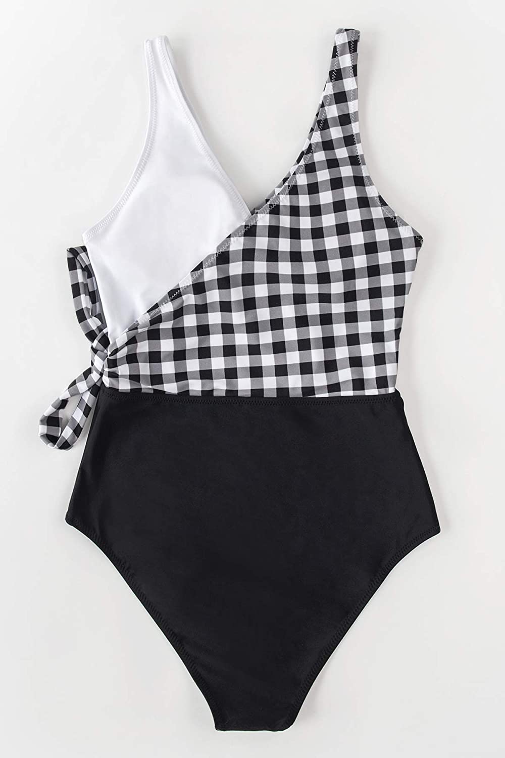 CUPSHE Women's One Piece Swimsuit Knotted Color Block Bathing Suit