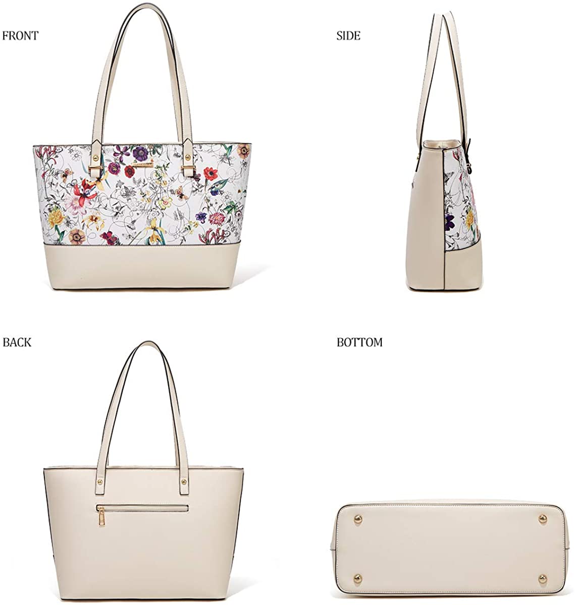 Women Fashion Handbags Wallet Tote Bag Shoulder Bag Top Handle Satchel Purse Set 4pcs