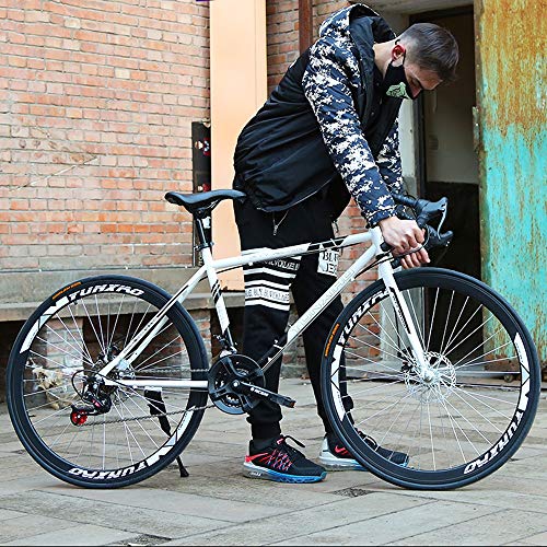 XSLY 2020 New 26 Inch Road Mountain Bike Curved Handle Cycling 24 Speed Disc Brakes Front and Rear Bicycles