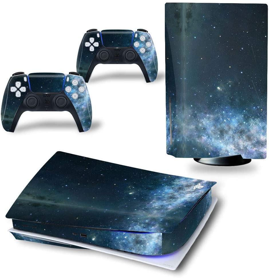 DOMILINA PS5 Skin Stickers, Full Body Vinyl Decal Cover for Playstation 5 Disk Edition Console & Controllers - Dancing Fire - JOY2ESpree