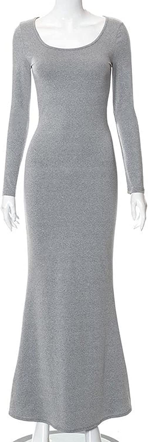 AnotherChill Women's Casual Lounge Slip Long Dress Sexy Sleeveless Backless Bodycon Maxi Dresses 2022 Spring Slim Elegant