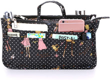 
                        
                          Load image into Gallery viewer, BTSKY New Printing Handbag Organizers Inside Purse Insert-High Capacity 13 Pockets Bag Tote Organizer with Handle Peacock Flower
                        
                      