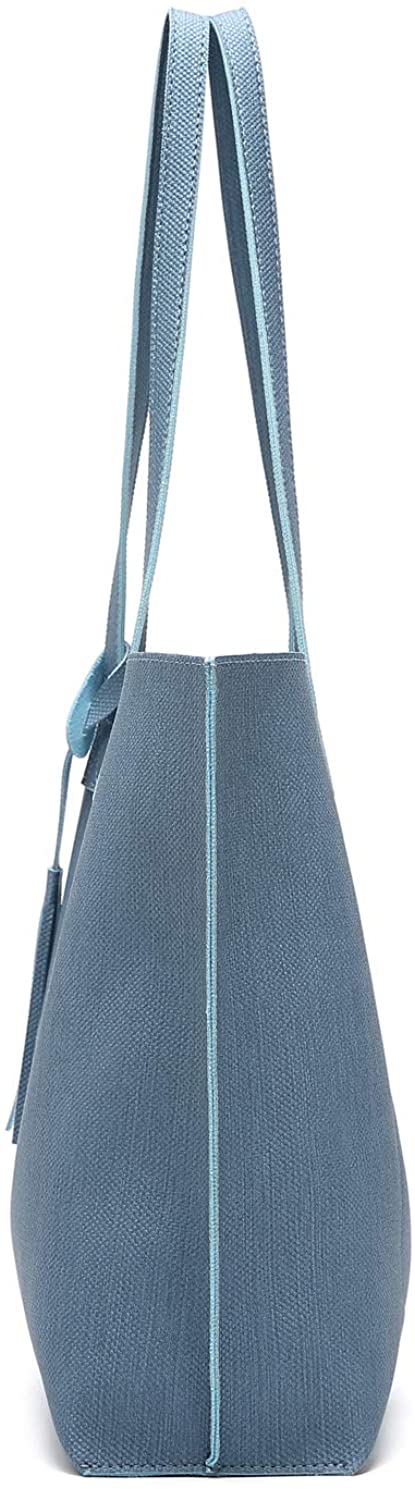 Women's Soft Faux Leather Tote Shoulder Bag from Dreubea, Big Capacity Tassel Handbag