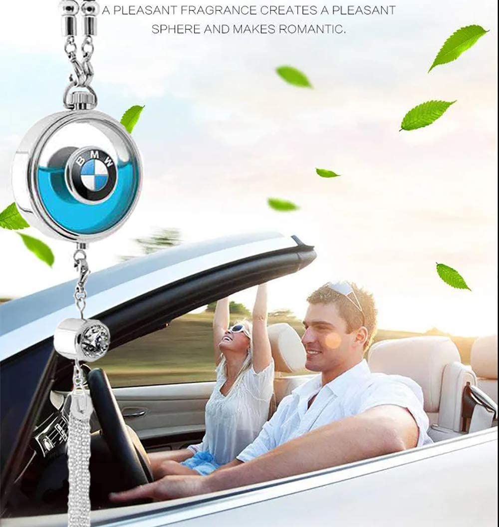 VILLSION Car Logo Perfume Air Freshener Rearview Mirror Pendant Ornament Exquisite for Car with Gift Box