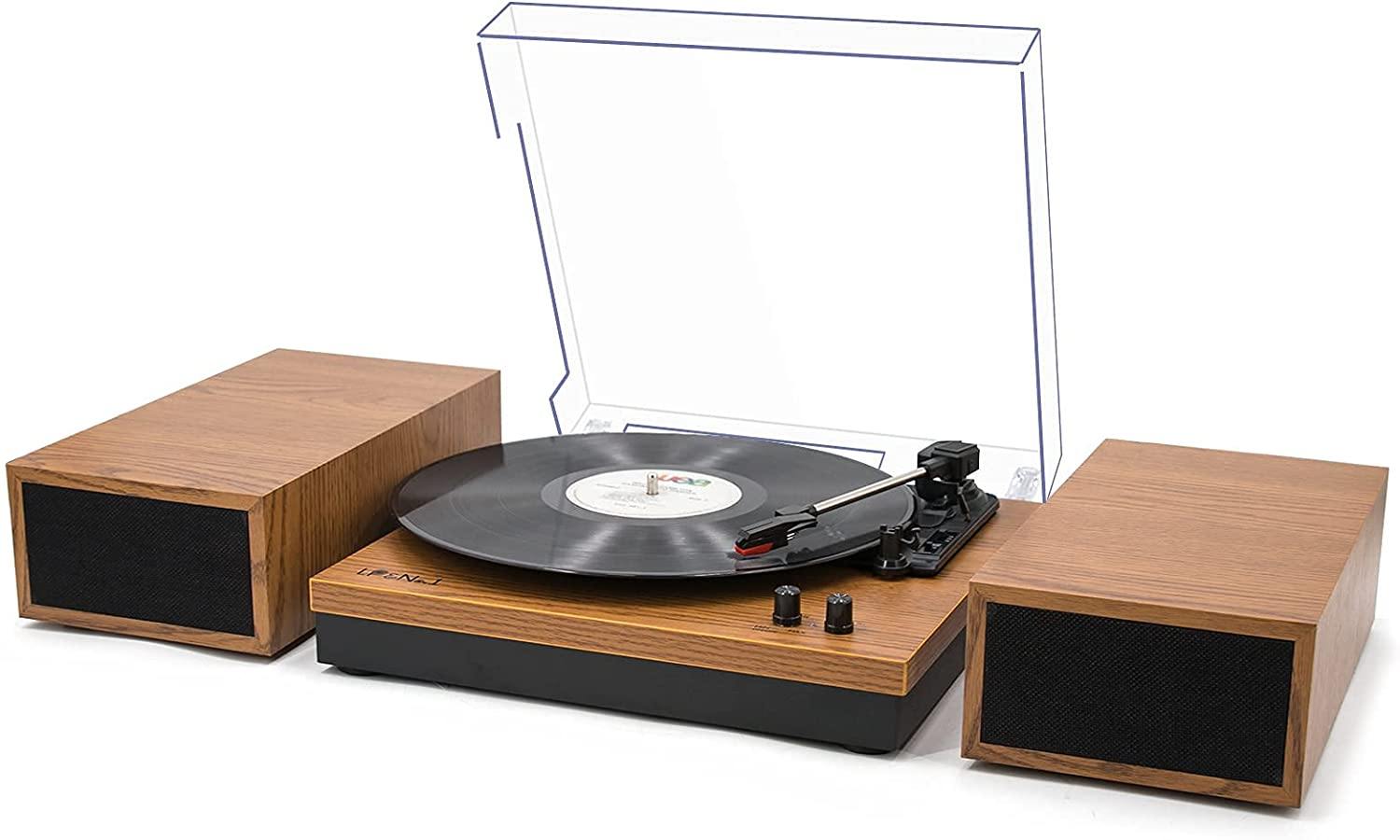 LP&No.1 Retro Bluetooth Record Player with Stereo External Speakers - JOY2ESpree