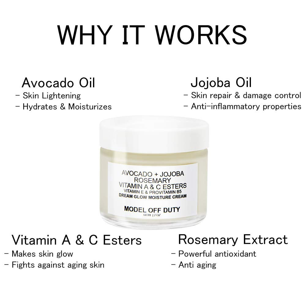 Model off Duty Beauty Dream Glow Moisture Cream | Anti Aging Face Cream