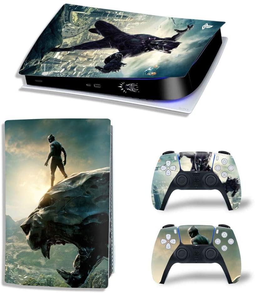 PS5 Console Skin and PS5 Controller Skins Set, Playstation 5 Skin Wrap Decal Sticker PS5 Digital Edition, Panther Decal Kit - JOY2ESpree