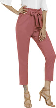 
                        
                          Load image into Gallery viewer, Freeprance Women's Pants Casual Trouser Paper Bag Pants Elastic Waist Slim Pockets
                        
                      