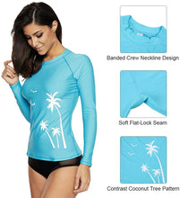 
                        
                          將圖片載入圖庫檢視器 CharmLeaks Women's Long Sleeve Rashguard UPF 50 Sun Protection Swimsuit Top Striped Swim Shirts
                        
                      
