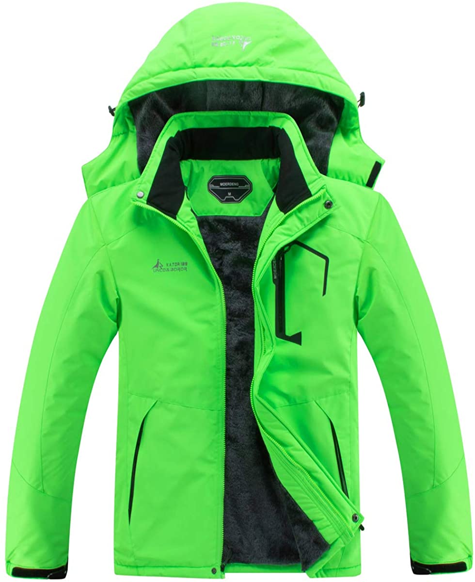 MOERDENG Men's Waterproof Ski Jacket Warm Winter Snow Coat Mountain Windbreaker Hooded Raincoat Snowboarding Jackets