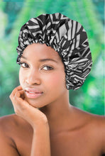 
                        
                          Load image into Gallery viewer, Large Satin Lined Shower Cap- Adjustable, Waterproof, Satin Interior for Hair Protection
                        
                      