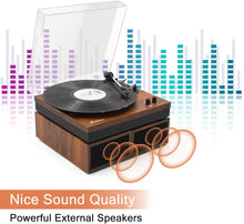 
                        
                          गैलरी व्यूवर में इमेज लोड करें, LP&amp;No.1 Retro Bluetooth Record Player with Stereo External Speakers - JOY2ESpree
                        
                      