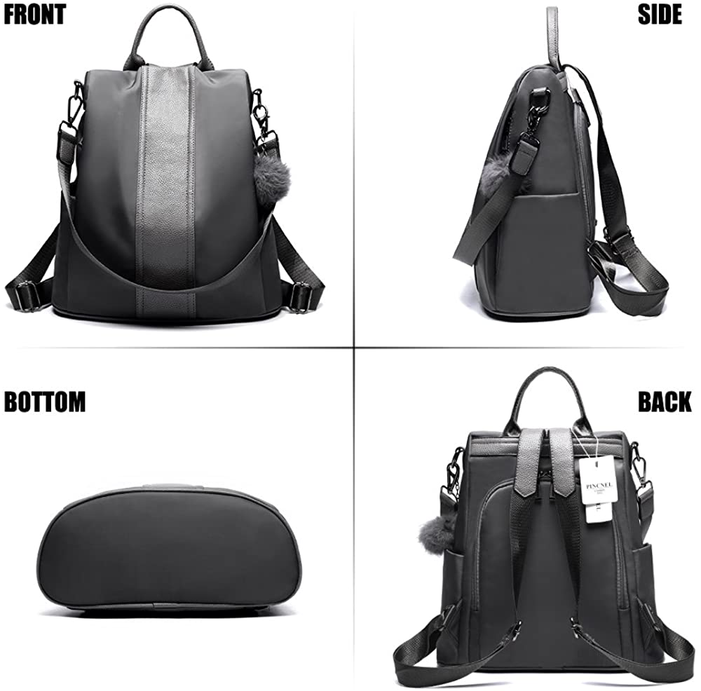 Women Backpack Purse Waterproof Nylon Anti-theft Rucksack Lightweight Shoulder Bag