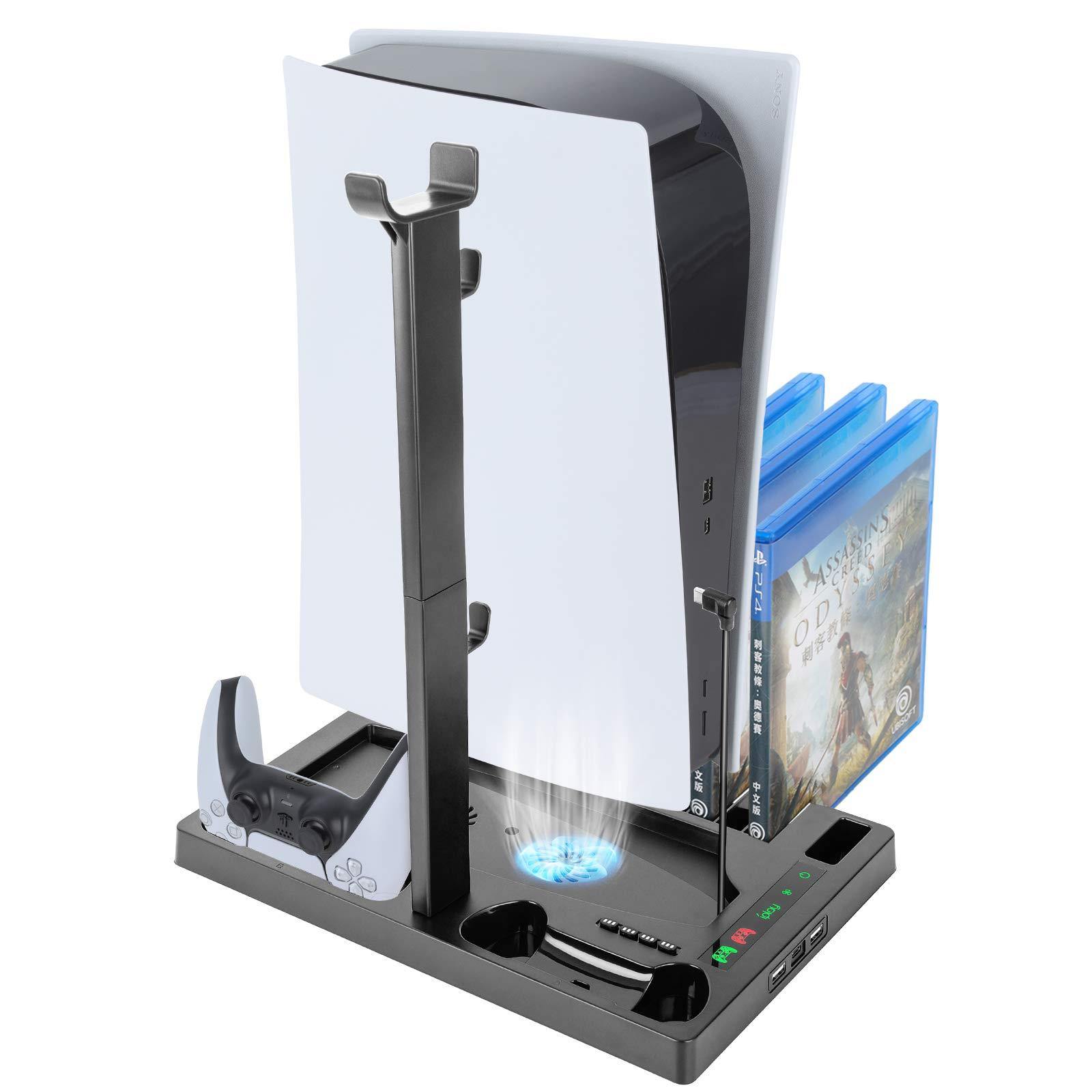 WiseZen PS5 Vertical Stand, Cooling Fan for PS5 & PS5 Digital Edition Console - JOY2ESpree
