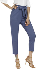 
                        
                          Load image into Gallery viewer, Freeprance Women's Pants Casual Trouser Paper Bag Pants Elastic Waist Slim Pockets
                        
                      