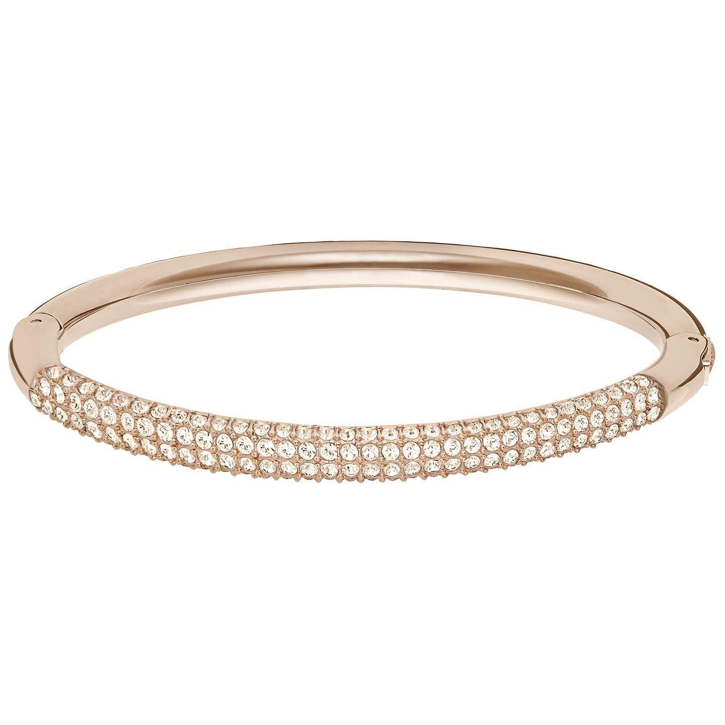 Swarovski Stone Mini Bangle White Rose Gold Plated Large - JOY2ESpree
