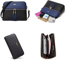 
                        
                          Load image into Gallery viewer, Women Fashion Handbags Wallet Tote Bag Shoulder Bag Top Handle Satchel Purse Set 4pcs
                        
                      