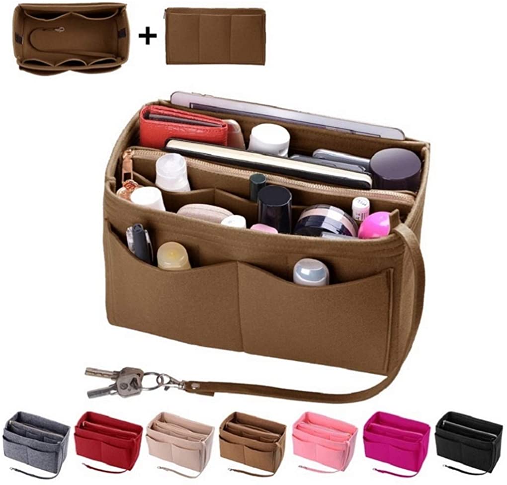 Purse Organizer Insert, Felt Bag organizer with zipper, Handbag & Tote Shaper, For Speedy Neverfull Tote, 5 Sizes