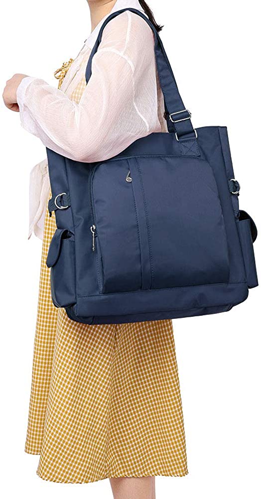 Canvas Tote Bag Waterproof Nylon Multi Pocket Shoulder Bags Laptop Work Bag Teacher Purse and Handbags for Women & Men