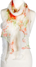 
                        
                          Load image into Gallery viewer, Double Layer Silk scarf, Floral Ruffle Silk Scarf, Summer scarf
                        
                      