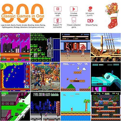 Handheld Game Console with Joystick for Kids Adults, Retro Video Game Player w/ 800 Classic FC Games 3.0 inch Color Screen - JOY2ESpree