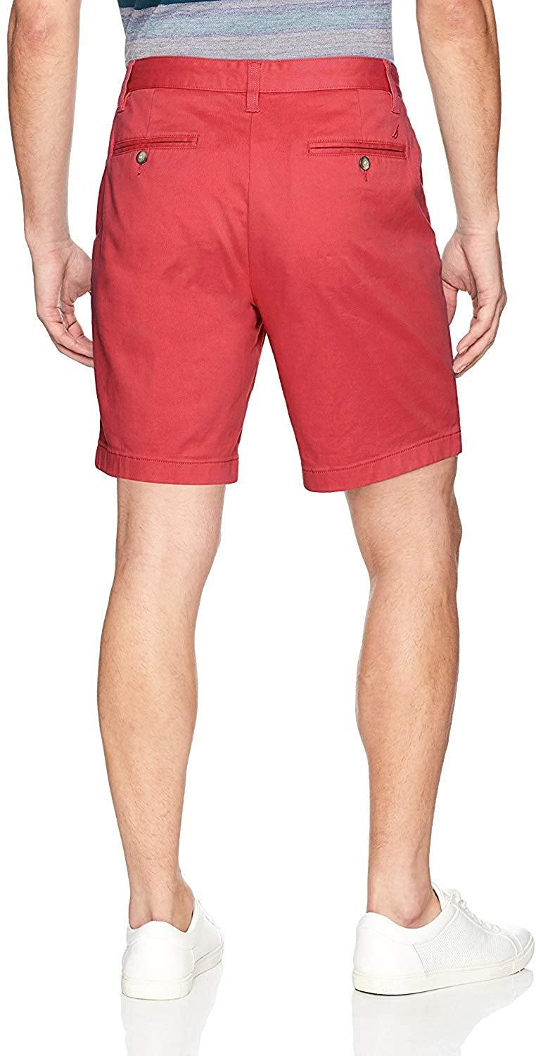 Nautica Men's Classic Fit Flat Front Stretch Solid Chino Deck Short - JOY2ESpree