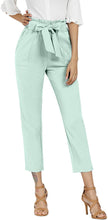 
                        
                          Load image into Gallery viewer, Freeprance Women's Pants Casual Trouser Paper Bag Pants Elastic Waist Slim Pockets
                        
                      