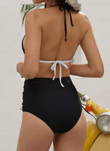 
                        
                          Cargar imagen en el visor de la galería, Bdcoco Women's High Waist Two Pieces Bikini Set Padded Stripe Tassel Swimsuit
                        
                      