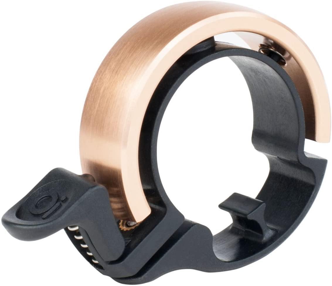 Knog Oi Bike Bell - Original & Luxe Styles, Built in Cable-Clip, Adult/Youth Bicycle Bell (Black, Copper, Brass, Aluminum)