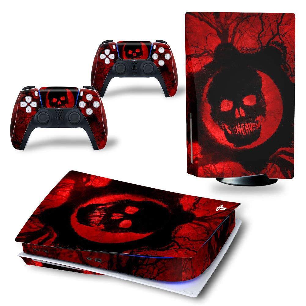 PS5 Skin Stickers Decal Full Body Vinyl Cover for Playstation 5 Console and Controllers (Disk Edition, Skull) - JOY2ESpree