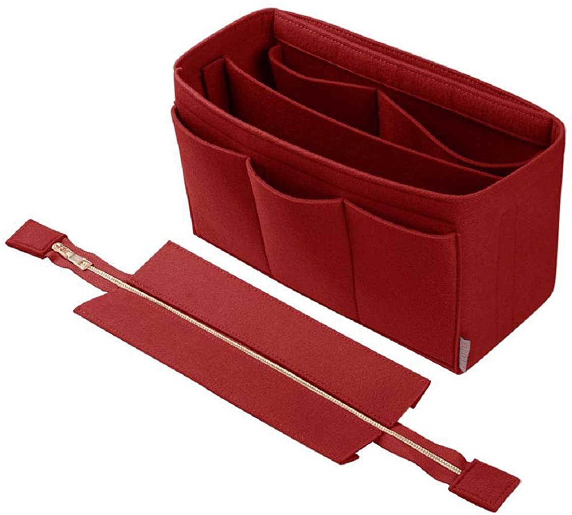 Purse Organizer Insert, Bag Organizer with NEW Detachable Zipper cover, fits Speedy Neverful, St Lious, Tote, 5 Size