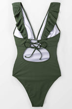 
                        
                          Muat gambar ke penampil Galeri, CUPSHE Women's V Neck One Piece Swimsuit Ruffled Lace Up Monokini
                        
                      
