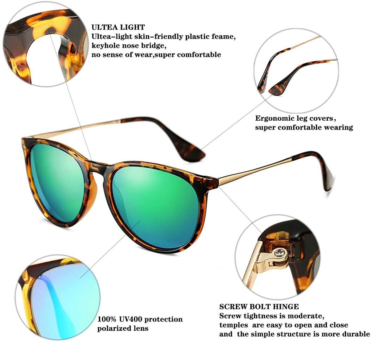 SUNGVG Polarized Sunglasses for Women Classic Round Retro Sun Glasses - JOY2ESpree