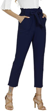 
                        
                          Load image into Gallery viewer, Freeprance Women's Pants Casual Trouser Paper Bag Pants Elastic Waist Slim Pockets
                        
                      