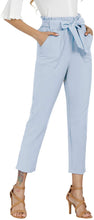 
                        
                          Load image into Gallery viewer, Freeprance Women's Pants Casual Trouser Paper Bag Pants Elastic Waist Slim Pockets
                        
                      