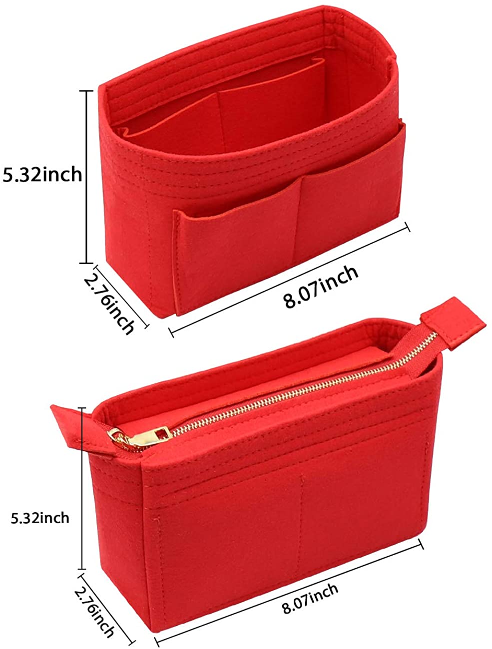 LEXSION Organizer,Bag Organizer,Insert purse organizer with 2 packs in one set fit LV NeoNoe Noé Series perfectly