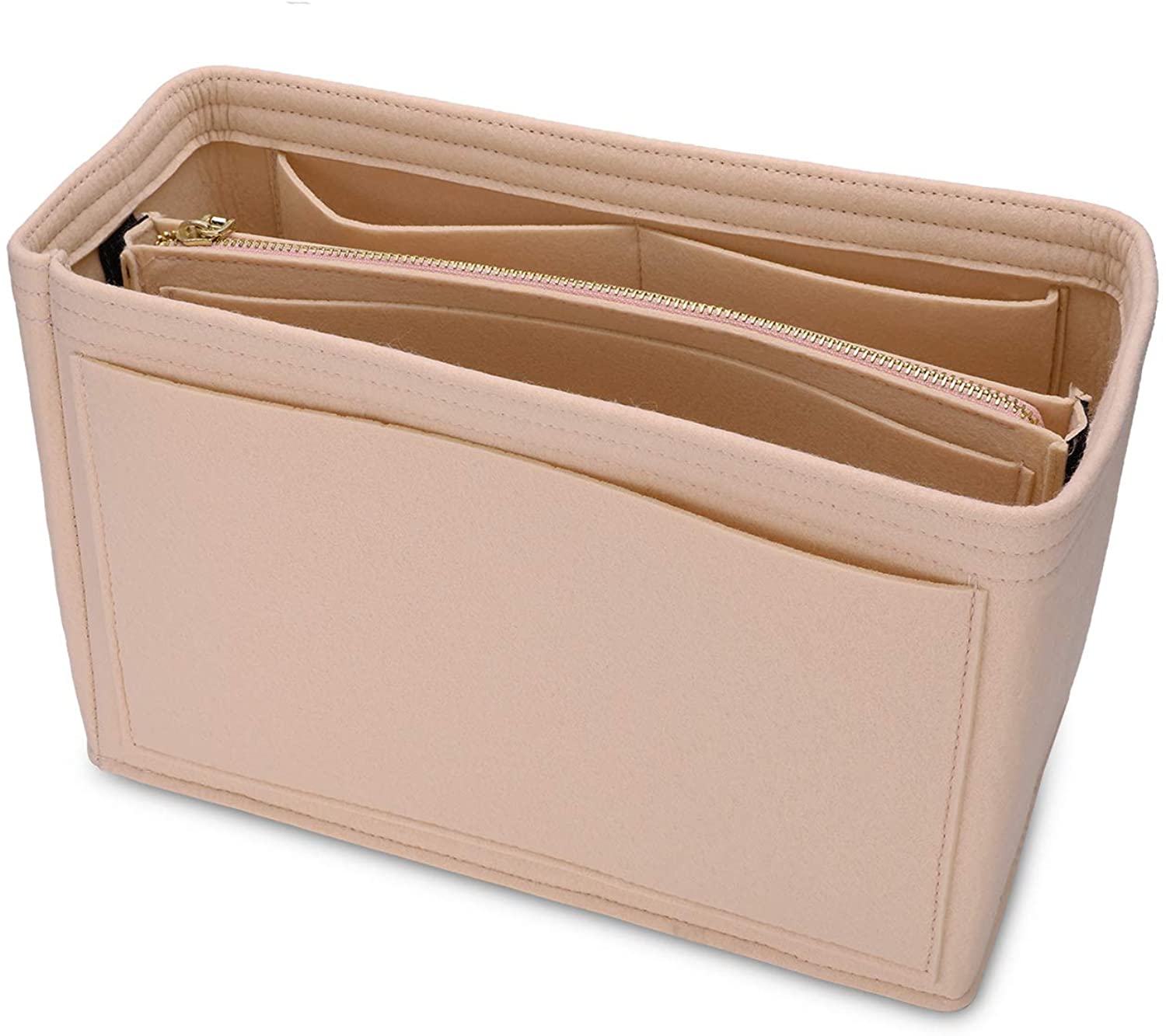 MA STRAP Felt Insert Organizer Bag Handbag Organizer Insert with Zipper Pouch for Speedy Neverfull Longchamp Tote