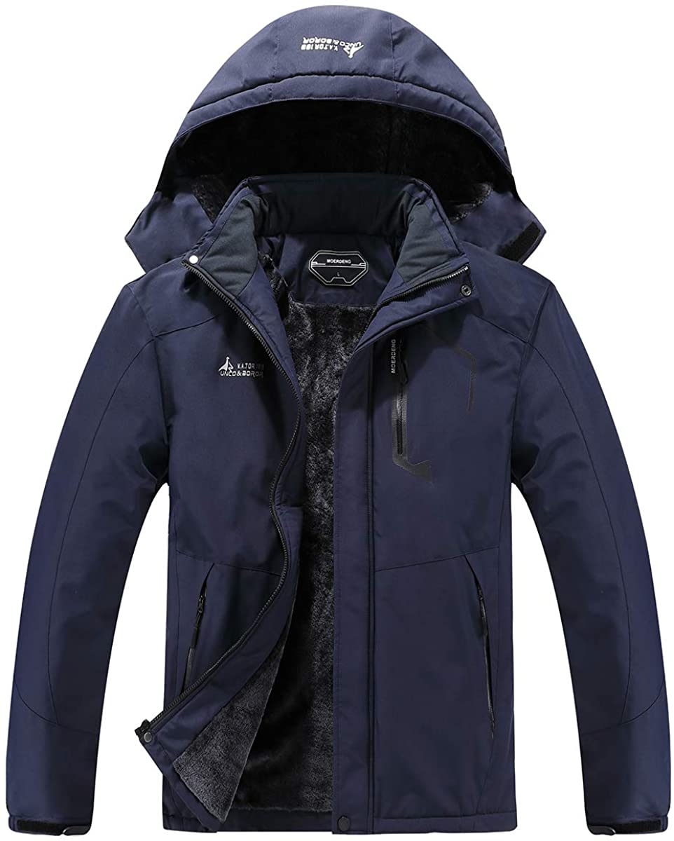 MOERDENG Men's Waterproof Ski Jacket Warm Winter Snow Coat Mountain Windbreaker Hooded Raincoat Snowboarding Jackets