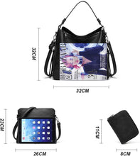 
                        
                          Load image into Gallery viewer, Women Fashion Handbags Wallet Tote Bag Shoulder Bag Top Handle Satchel Purse Set 4pcs
                        
                      