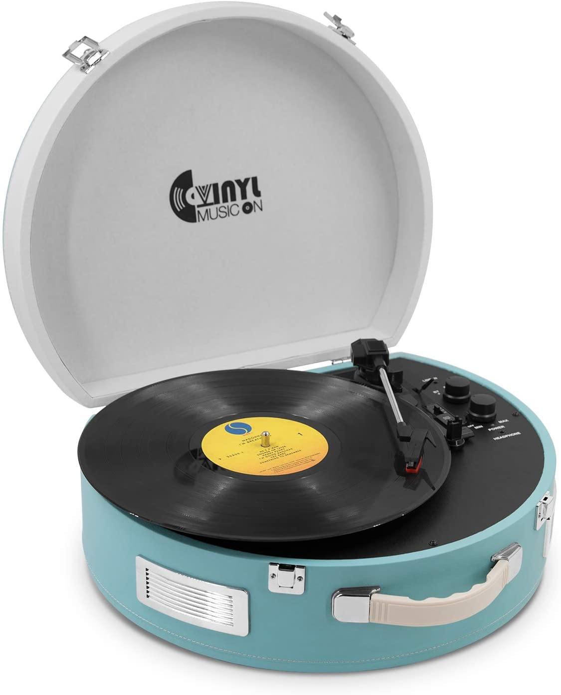 Bluetooth Record Player 3 Speed Craftmanship Turntable with Built-in Premium Speakers Support USB Playback/Recording (Black)… - JOY2ESpree
