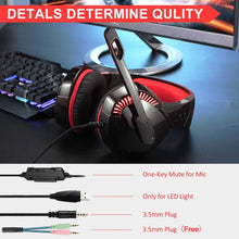 
                        
                          Cargar imagen en el visor de la galería, PS4 Gaming Headset with 7.1 Surround Sound, Xbox One Headset with Noise Canceling Mic &amp; LED Light - JOY2ESpree
                        
                      