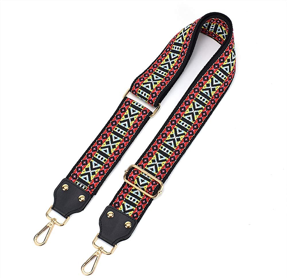 Bag/Purse Strap Replacement Crossbody Shoulder For Women Adjustable Jacquard Woven Cotton Guitar Strap Banjo Strap Style