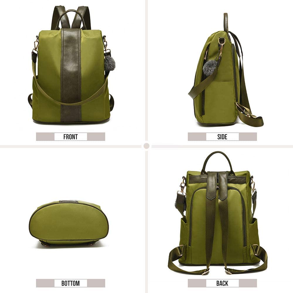 Women Backpack Purse Waterproof Nylon Anti-theft Rucksack Lightweight Shoulder Bag