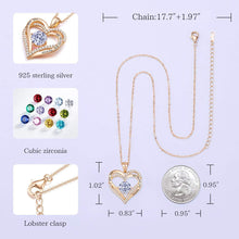 
                        
                          Cargar imagen en el visor de la galería, CDE Forever Love Heart Women Necklace 925 Sterling Silver Rose Gold Plated Birthstone Pendant Necklaces for Women - JOY2ESpree
                        
                      