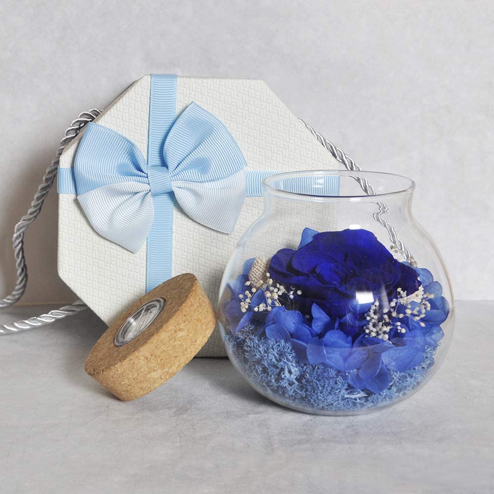 Forever Red Rose, Preserved Eternal Real Flower Present Gorgeous Led Mood Light
